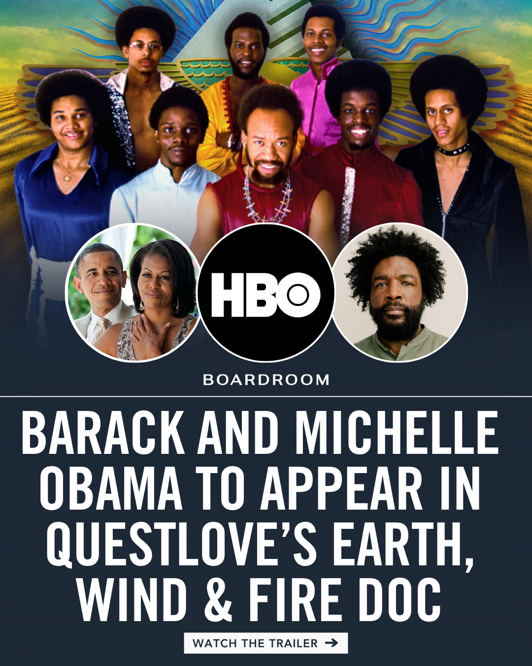Questlove is bringing the story of Earth, Wind & Fire to HBO with a new documentary exploring the legendary group’s rise, legacy, and cultural impact.⁠
⁠
Contributors featured in the film include Barack and Michelle Obama, Lionel Richie, Stevie Wonder, and H.E.R.⁠
⁠
Built around rare archival footage, live performances, and the story of late founder Maurice White, the documentary traces the group’s evolution from the 1970s through their lasting influence on music and culture. The film will premiere at the Tribeca Festival before streaming on HBO Max starting June 7.⁠
⁠
(🎥: @hbo)