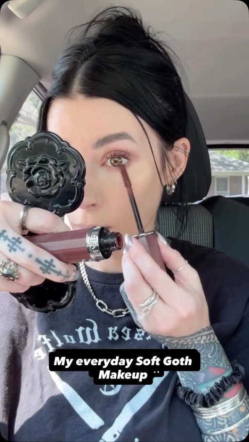 My everyday go to Soft Goth Makeup. Easy. 15 minutes max. Vegan & Cruelty Free (always)
@innbeautyproject Recharge Gel Cream 
@maxinesrevenge French Face in Fair Golden & Fair Cream *aff code JESSICA10 for % off* applied with @anisabeauty Brush
@themobbeauty Dusty Rose Liquid Eyeshadow
@nablacosmetics Cosmetics Cherry Brown Beyond Bold
Bold Mascara 
Blush @themichellespieler X MOB Bronzed
Beige Cream Clay Blush
Lips MOB M159 Lipliner + Bitten Lip Balm