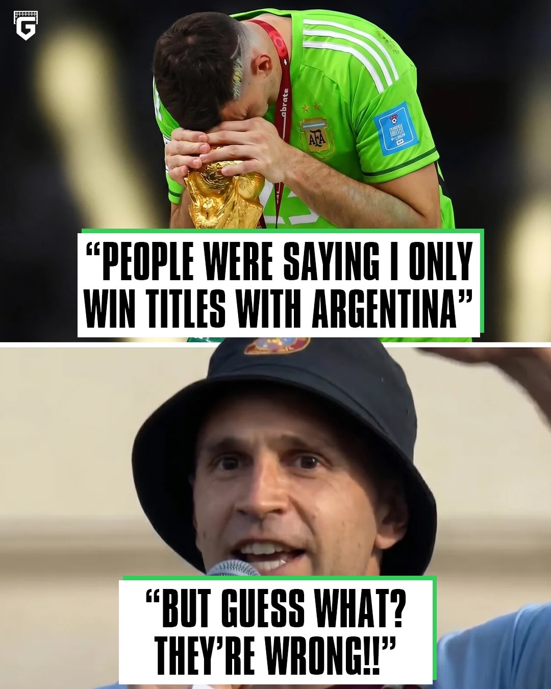 🗣 “They said he only won titles with Argentina, but they were wrong.”

🗣 “They said I was joining Manchester United, they were wrong.”

Dibu Martínez, celebrating the Europa League with Aston Villa. 🇦🇷😅