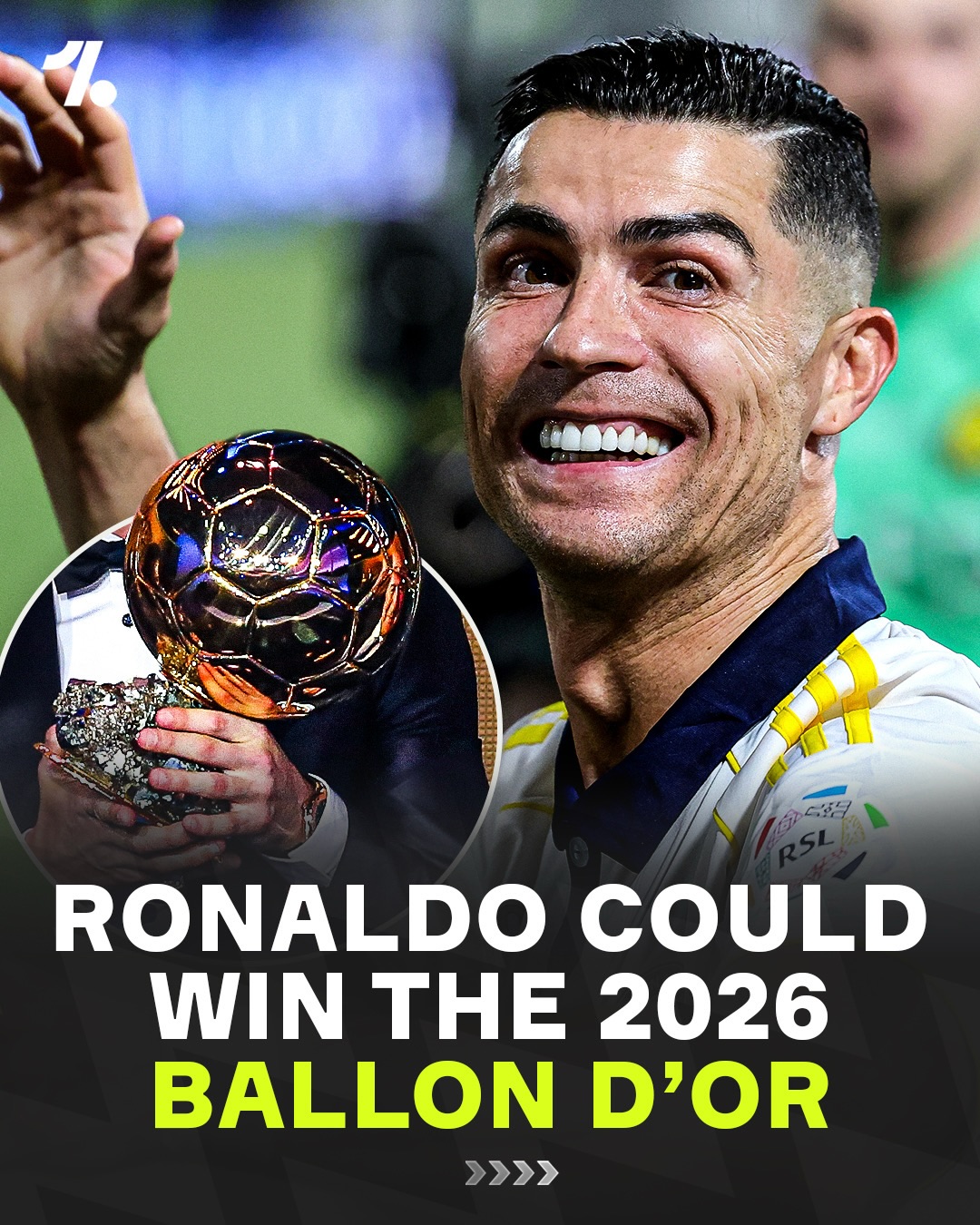 Cristiano Ronaldo could be in for a shout at the 2026 Ballon d’Or at the age of 41-years old 😳🏆

After winning the Saudi Pro League and finishing runners-up in the AFC Champions League Two, Al-Nassr have had one of their best seasons in recent times 👀

Next up we have Ronaldo’s Portugal heading into the 2026 World Cup and with the team they have called up, they are surely heavy hitters to lift the trophy 🏆

And then there’s the race to 1000 career goals - 2026 could be truly iconic 😮‍💨