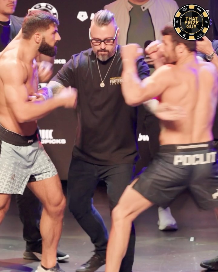 Absolute Madness in Brussels! 🤯

Khamzat Abaev and Luca Poclit brawl on the Ceremonial Weigh In stage prior to their #PFLBrussels bout tomorrow night! 

#PFLBrussels | Saturday, May 23rd | Prelims 12:30PM EST | Main Card 3PM ET on the ESPN App