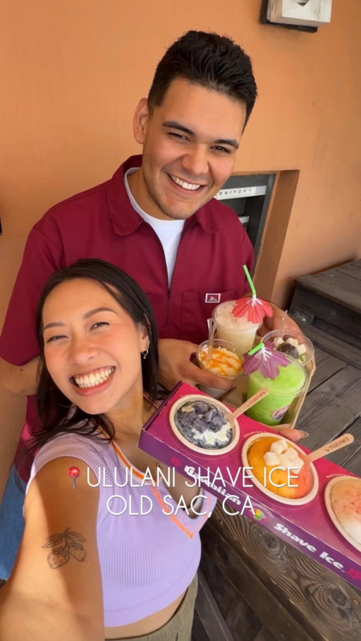 We’re ready for summer in Sac 🥵😜🍧

Went to @ululanis.oldsac and felt in love with the Mango Sticky Rice Ice cream! It was so good, you can taste the mango, the coconut, and the sticky rice is evenly soft and chewy!

They have a whole kitchen there too so we can’t wait to see what they’re gonna create! 

Here’s what we got:
🍧 Shave Ice Flight - $25.99
🥭 Mango Sticky Rice Ice Cream - $12.95
🍨 Matcha Kintoki - $12.95
🥤 Mauna Lona Dirty Soda - $7
🥤 Island Wave Dirty Soda - $7

📍Ululani’s Hawaiian Shave Ice - 1013 2nd St, Sacramento, CA 95814