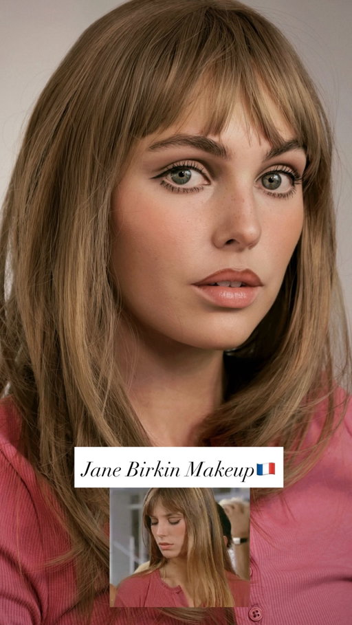 🇫🇷JANE BIRKIN’s makeup DECODED🇫🇷

Born in England, went to France for an audition without speaking french... and never left. Jane Birkin: The OG Effortless French Girl! 

Get the “La Piscine” 1969 inspired look with a soft graphic crease, enhanced upper lip line, pinky-peach cheeks, and natural freckles! Très chic.

French favourites I love & used to recreate the look!🇫🇷
@typologyparis Tinted Serum (Type 1 Fair) 
@typologyparis Fortifying Brow Gel 
@merit Flush Balm Cream Blush - Beverly Hills (not french but French girl approved)
@lancomeofficial  Lash Idôle Curl Goddess Mascara
@typologyparis Lip Oil in Powder Pink 
@guerlain Jicky Eau de Parfum  a timeless French fragrance (also loved by Sharon Tate)

A full wearable 60s makeup tutorial with all steps + products is on @youtube 🎬

#janebirkin #frenchgirlmakeup #60smakeup #makeuptutorial  #birkinbangs