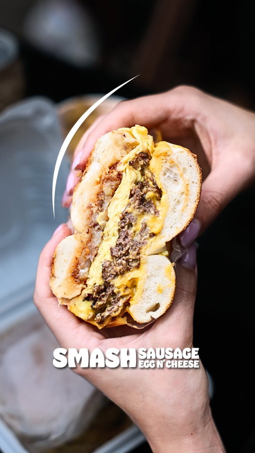 Billy’s Burrito: Double Smashed Beef Patty, Scrambled Eggs, Melted American Cheese, Tater Tots & O’Saucy with a Flour Tortilla