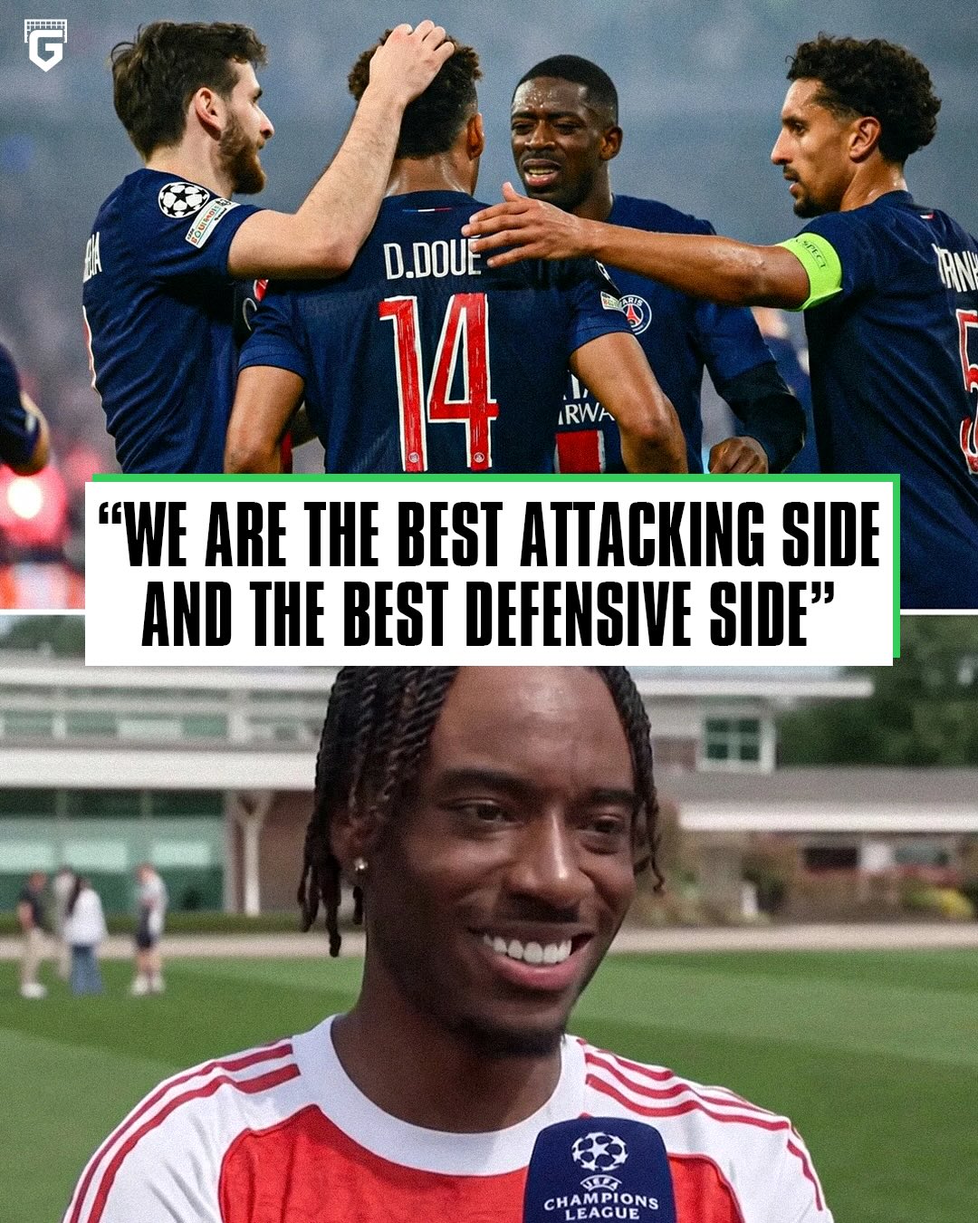 🗣 Your side is one of the best defensive sides this season, going up against one of the best attacking sides, PSG.

🚨🗣 Madueke: “We are one of the best attacking sides in the Champions League as well though? Have we not scored the most goals?”

“So... we are the best attacking side AND the best defensive side.”👀