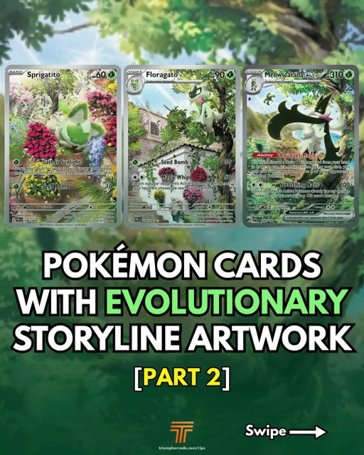 Some Pokémon evolution lines tell entire stories through their artwork 🥹

This is PART 2 of the evolutionary storyline artwork series 🙂‍↔️

🌸 Sprigatito → Floragato → Meowscarada ex
🕺 Quaxly → Quaxwell → Quaquaval ex
🍦 Vanillite → Vanillish → Vanilluxe
🌙 Duskull → Dusclops → Dusknoir
🔨 Tinkatink → Tinkatuff → Tinkaton ex
🐉 Charmander → Charmeleon → Charizard
🔥 Charmander → Charmeleon → Charizard ex
🌿 Bulbasaur → Ivysaur → Venusaur ex
🌊 Squirtle → Wartortle → Blastoise ex

Which evolutionary storyline artwork from part 2 is your favorite? 👀

Prices referenced on May 23, 2026 using @getcollectr and may be subject to change.
#pokemontradingcards #pokemontcg #pokemonevolutions