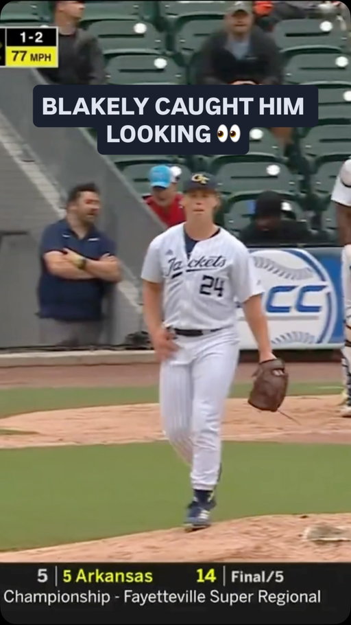 Jackson Blakely, that was MEEEEAAANNNN 😶‍🌫️

#NCAABaseball x 🎥 ACCN / @gt_baseball @accsports