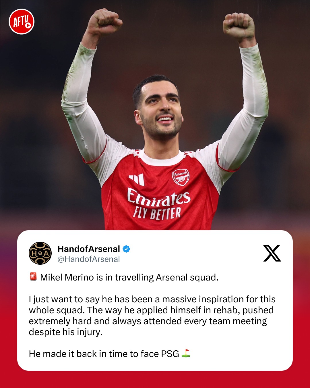 One of the leaders in our squad 🫵

Hopefully, he can be fully fit and ready for the Champions League Final! 💪