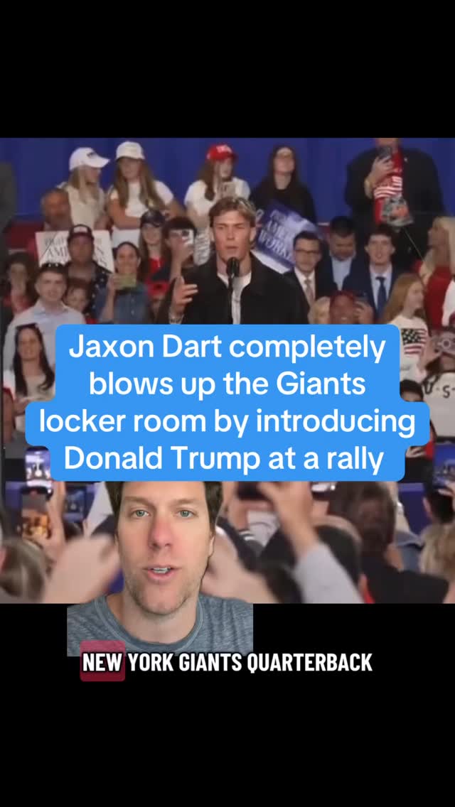 Jaxon Dart completely blows up the Giants locker room by introducing Donald Trump at a rally. In turn, Giants Star linebacker Abdul Carter tweeted his disapproval of the move

This is America, folks! Jaxon Dart can support Donald Trump publicly and Abdul Carter can publicly condemn him for that. Neither guy is “wrong” for what they did.

Now that being said do I think it’s an INSANE move from Jaxon Dart? Absolutely. The return on investment for a move like this just doesn’t make sense. The juice is ABSOLUTELY not worth the squeeze. You have a divided locker room now and an entire season of drama, and reporters, and political influencers now taking an interest in the giants and stirring the pot. A full year, if not potentially more, of distraction and friction that will be talked about week after week after week, beaten into the ground, and making every loss or every other hurdle that much more difficult. And, for what? You can say for his pride as an American and it’s an honor and privilege and blah blah blah. But really at the end of the day this is just for attention, and now you got it. Unless there’s som sort of compensation or benefit from doing this, it’s something that Donald Trump benefits from WAY more than Jaxon Dart does. 

And I don’t think you’re infringing on someone’s political freedom to say “I wish my franchise QB didn’t let his political opinions ruin my team’s chemistry.” Plain and simple I want my QB to think that winning a Super Bowl is more important than expresssing his political opinions. Maybe that’s unAmerican but I say it’s Pro-Super Bowl. That’s what I want from my QB. Or at least the smarts to say “I play in THE NFL so I’m not going to go say something that will really piss off all the black football players” bc guess what THERES A LOT OF THEM and they all now hate you 😂😂

PS - Regardless of who you support that was objectively terrible. That “wasssup wassup wassup” before starting a shitty Big Blue chant, forgetting what number comes after 46, and saying that he was “pleasured” to introduce the president was really an F- job.