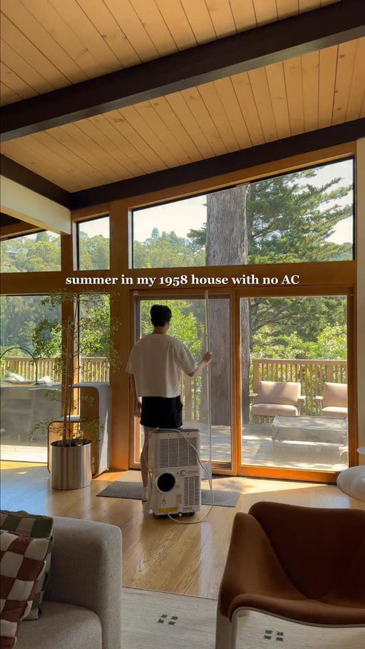 Busting out my makeshift AC solution for the summer 😅

Not having AC in the Bay Area is pretty common but with our huge windows it gets HOT in the summer! This is the best solution I’ve found for now that consistently keeps the temperature 10+ degrees lower :) definitely not the most efficient but since we’re renting it’s the best we can do!

#midcenturyhome #summer #ac #bayarea #home