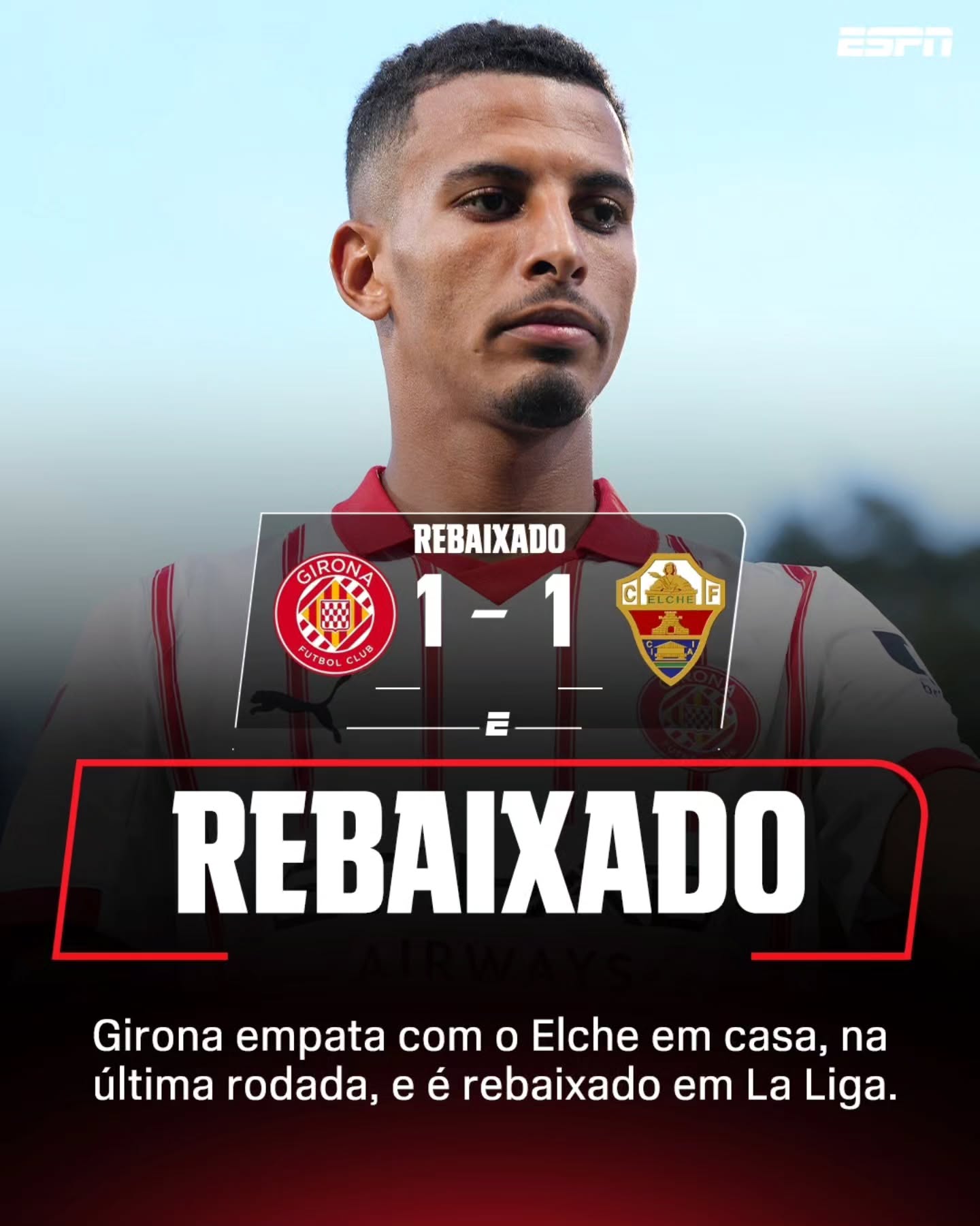 Depois de ótimas temporadas nos últimos anos, chegando até à Champions League, o Girona está REBAIXADO EM LA LIGA. A equipe precisava vencer o Elche em casa, mas ficou apenas no empate.

#LaLigaNaESPN #FutebolNaESPN