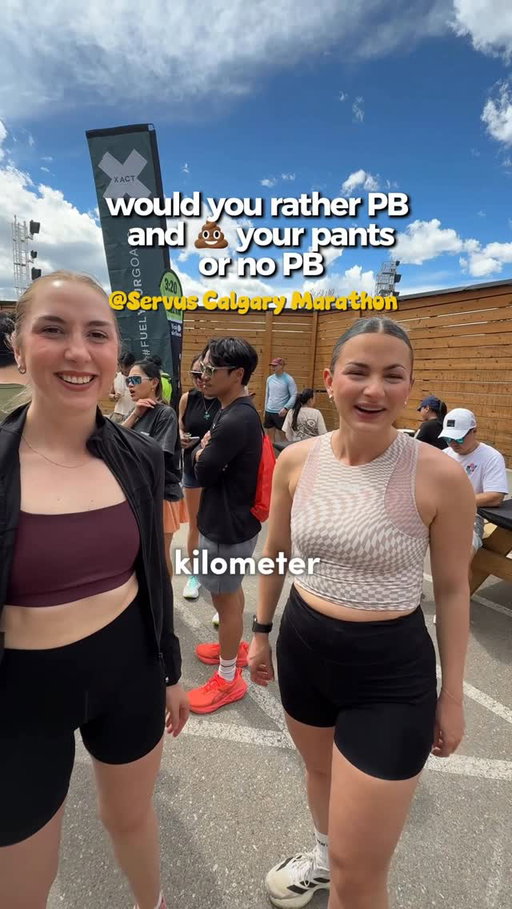 asking runners at the @calgarymarathon shakeout run the day before the marathon… the most important questions 💩💩😂😂
