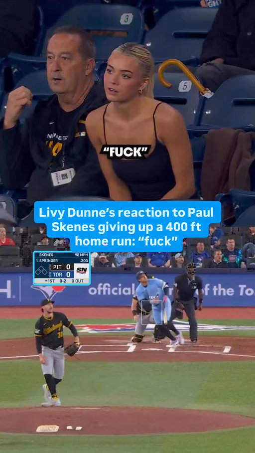 Livvy Dunne reacting to Paul Skenes’ 3rd pitch of the game go 400 feet the other way:

“Fuck.”