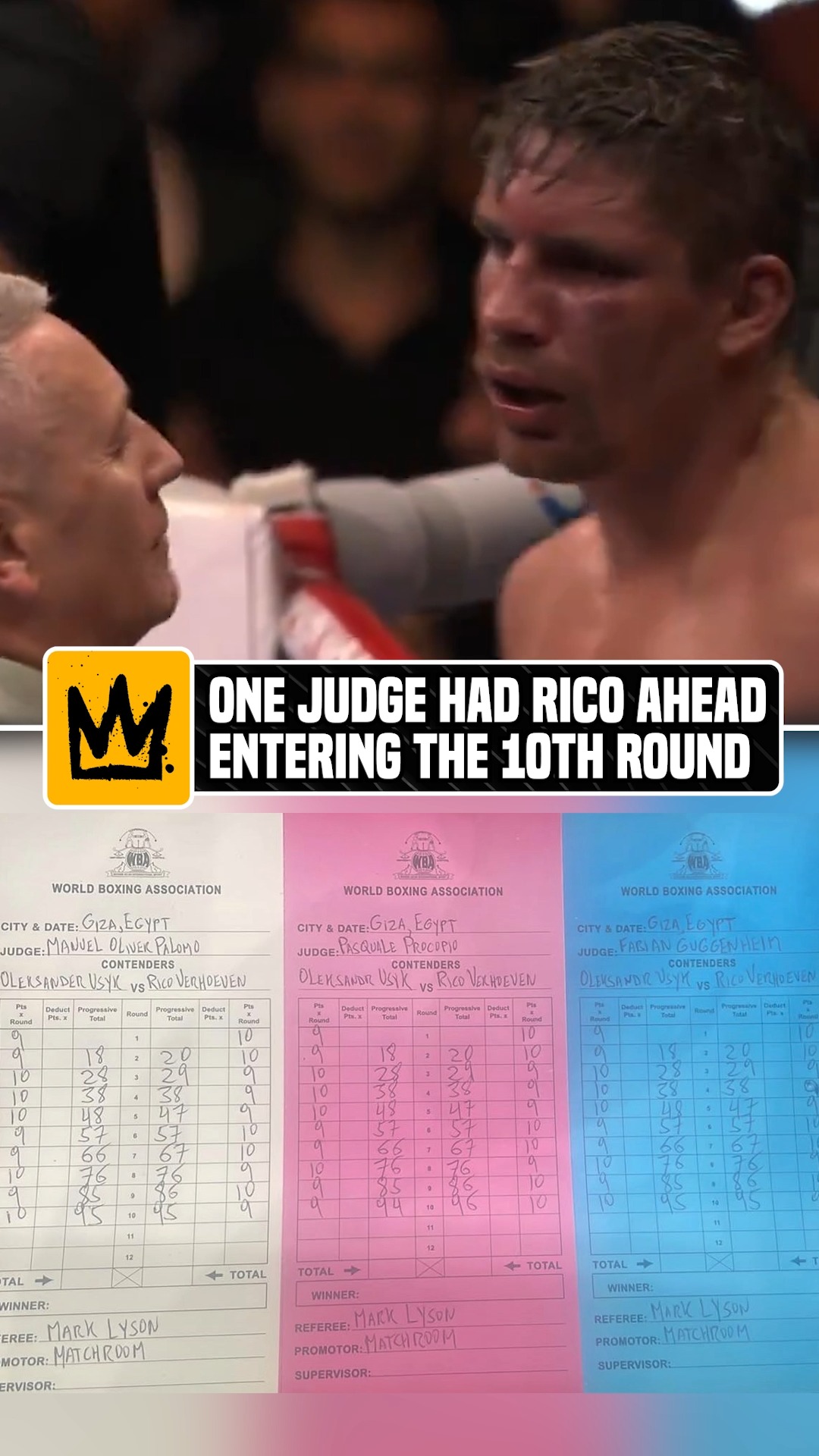 Rico Verhoeven was only ahead on one judge's scorecard entering the 11th round and even on the other two 😲 

We may have been headed for some controversy. #UsykVerhoeven