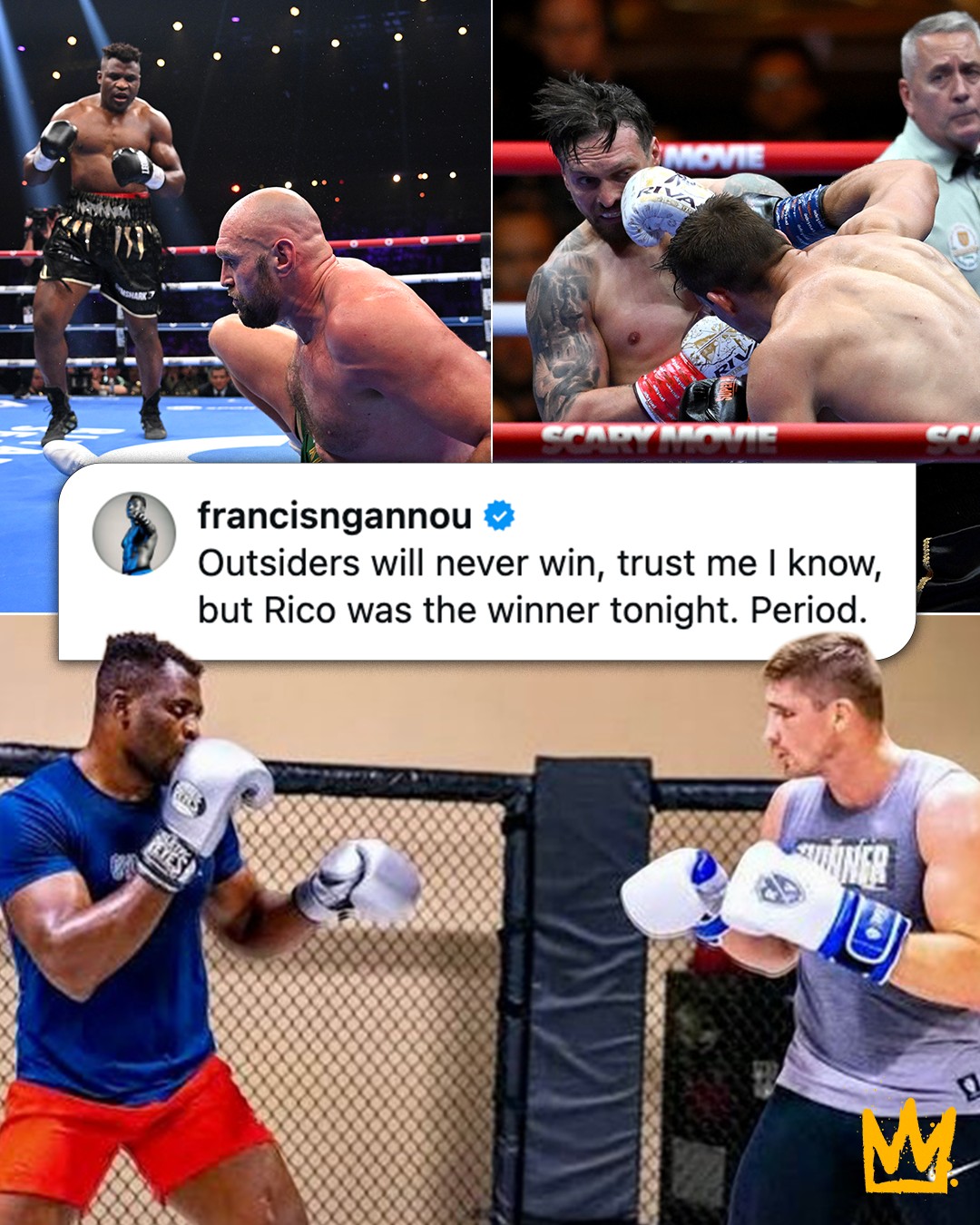 Francis Ngannou knows better than anyone what Rico Verhoeven was up against 🤝 #UsykVanhoeven