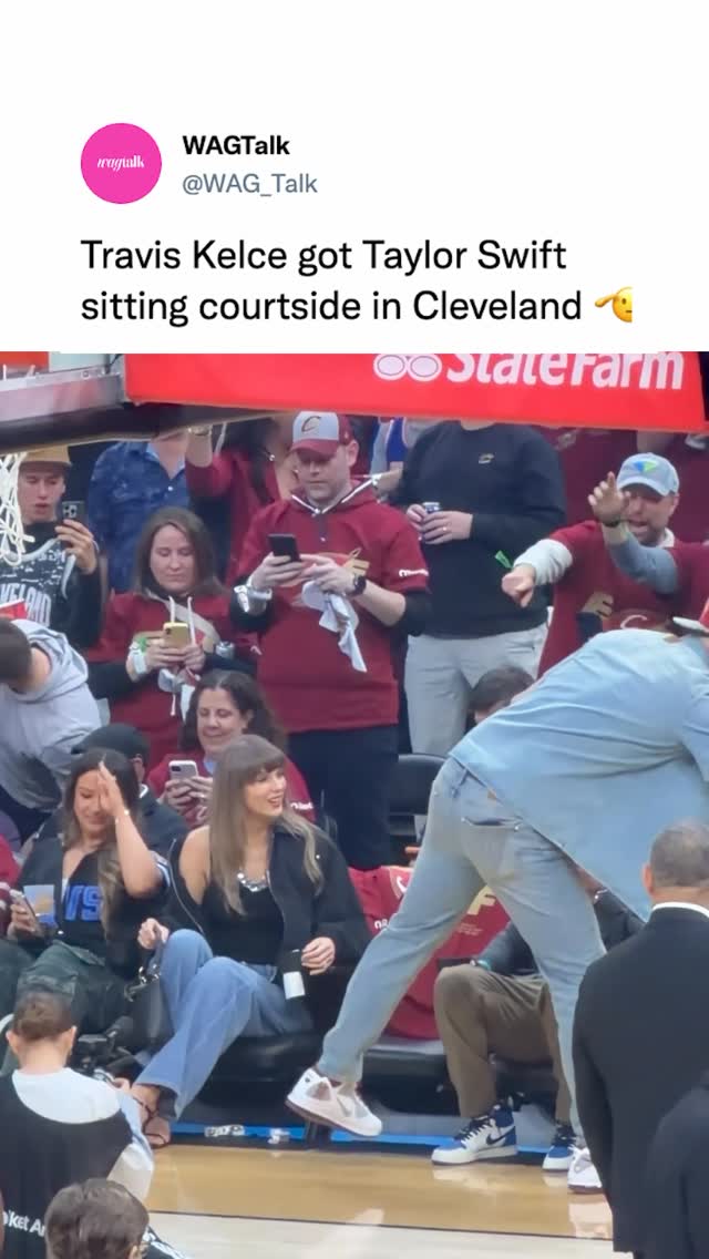 Never thought we’d see Taylor Swift at a Cavs game 🤣 (via @ashnoelletv) 

#nba #taylorswift #traviskelce #cavs