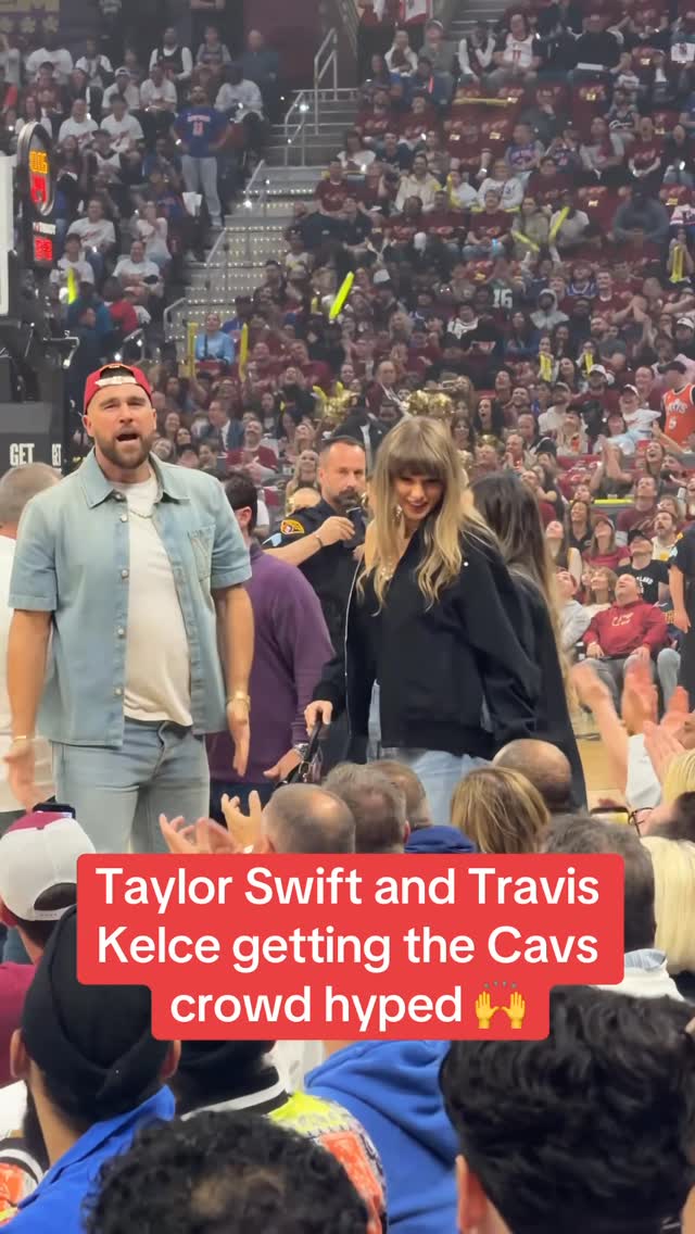 Taylor Swift and Travis Kelce are here to support the Cavs 🙌

(via thesportsGab/X)