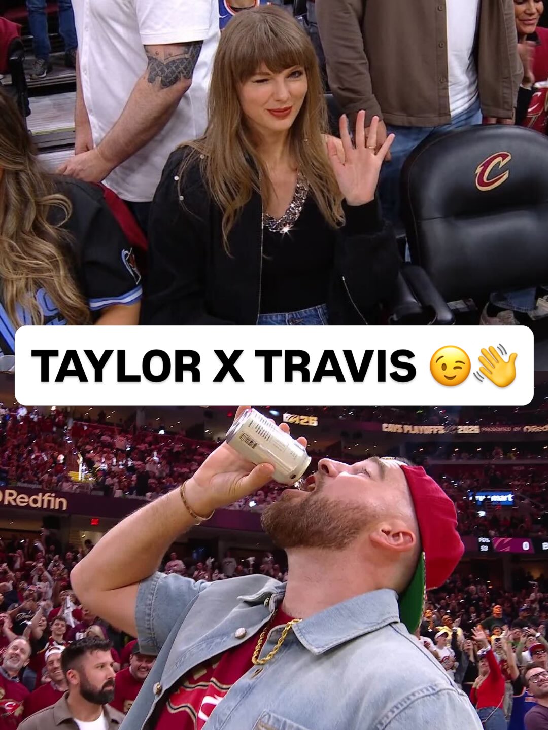 Taylor Swift and Travis Kelce were in attendance for Game 3 in Cleveland!