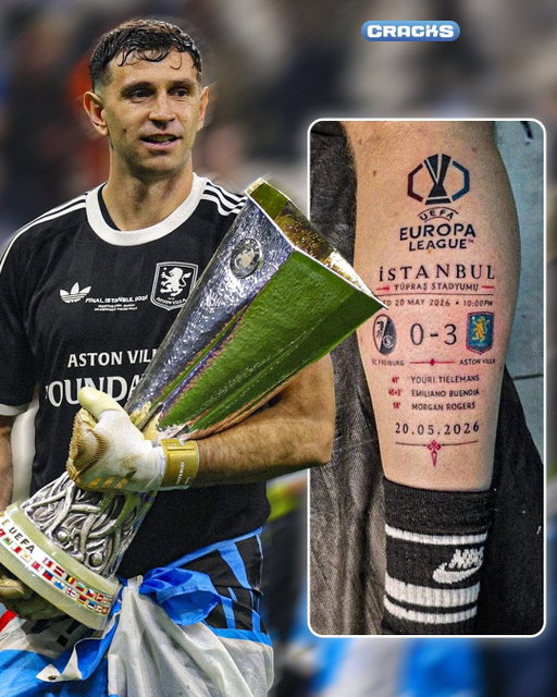😳🦁 VIRAL: ¡HINCHA SE TATUA LA FINAL!

💉 Un aficionado del Aston Villa se tatuó en la pierna la victoria de su equipo en la final de Europa League

🏆 El diseño celebra el 0-3 contra el Friburgo que le dio al Villa su primer gran título europeo en décadas