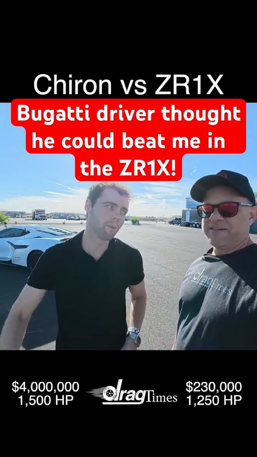 #bugatti #chiron driver thought he could beat me in the Chevrolet Corvette #zr1x - link in bio for all 5 races!