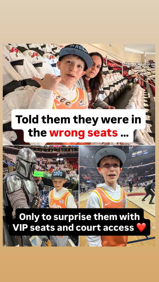 @Omar surprised these Cavs fans at the top of the arena with VIP court access, Row 3 seats, and help from The Mandalorian & Grogu 🔥

#nba #starwars #themandalorian #grogu
