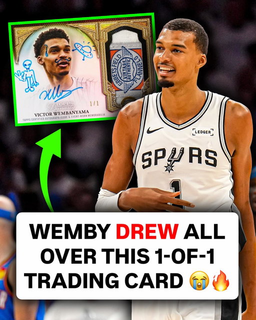 Victor Wembanyama really drew all over this 1/1 trading card 😭🎨

Is this the most unique card ever?🔥

(Via @cardinho_uk)