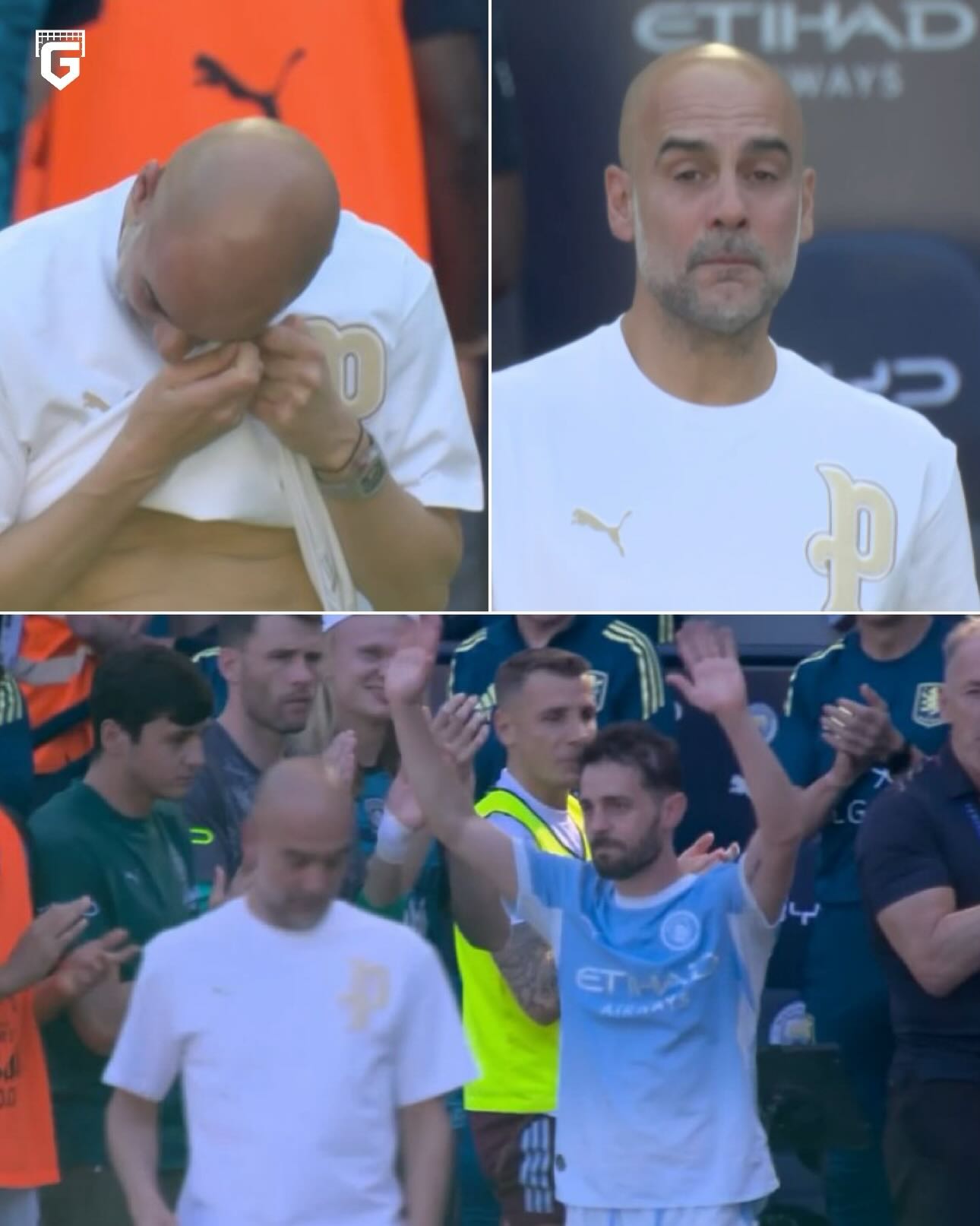 Not a dry eye in the house 🥲

Pep Guardiola and Bernardo Silva visibly emotional as they both bid farewell to Man City today…

Bernardo Silva received a guard of honor as Pep Guardiola subbed him off one last time 🩵
