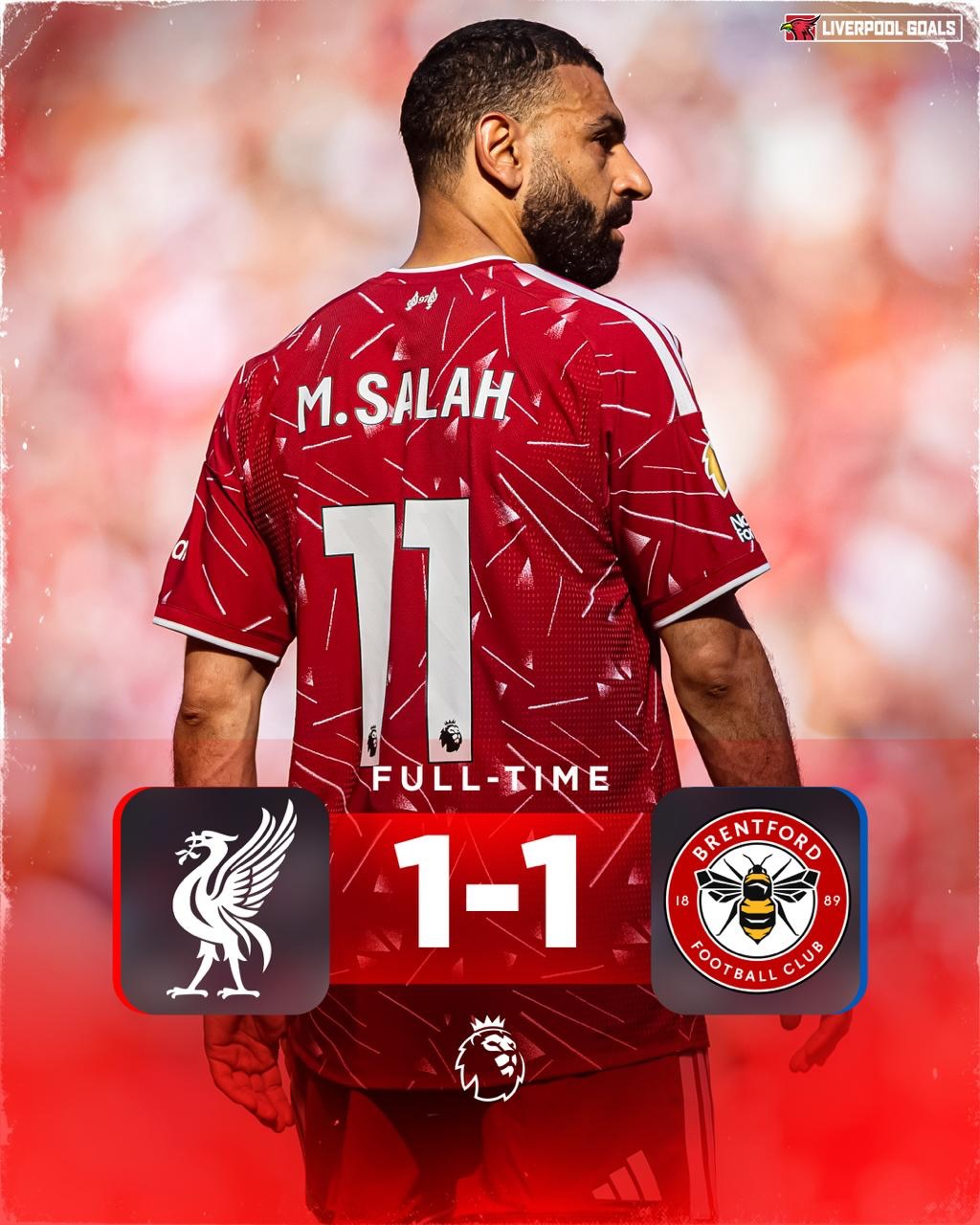 FT Liverpool 1-1 Brentford

It end all level… Mo Salah gets his farewell assist that lead to Curtis Jones goal & then both came on to an emotional guard of honour as they got subbed off, not a dry eye at Anfield 🥹🥹

We also confirm Champions League, with Mo Salah sticking to his word: 

“As I’ve always said, qualifying to next season’s Champions League is the bare minimum and I will do everything I can to make that happen.”

What did you make of that game Reds? 👇