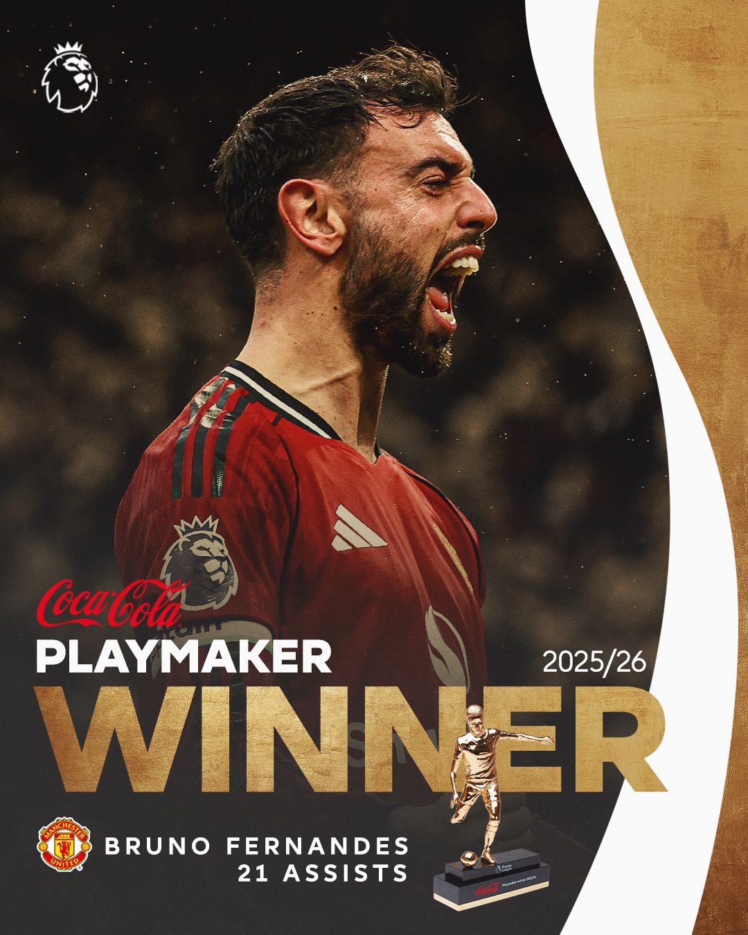 A record season 🤩

Bruno Fernandes picks up the Coca-Cola Playmaker award 🏆