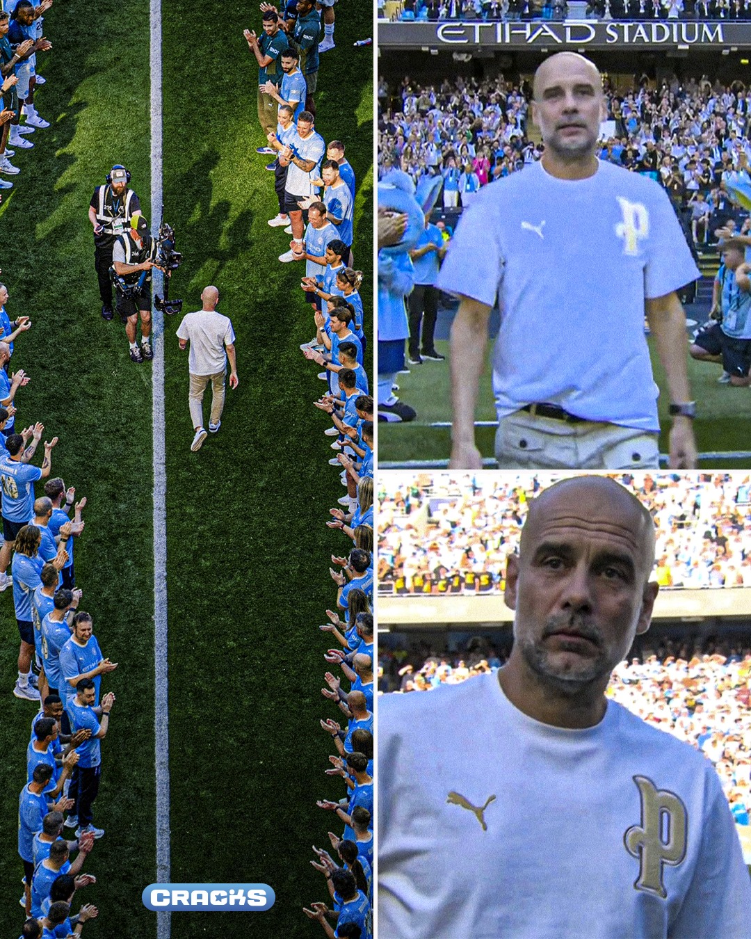 🥺🔵 EL FIN DE UNA ERA: PEP GUARDIOLA DEJA EL MANCHESTER CITY

🏁 Después de 10 años, el ciclo más histórico en la historia del club llegó a su final

📊 Sus números son ABSURDOS:
🏟️ 593 partidos
✅ 416 victorias
⚽ 1.422 goles a favor
🏆 20 títulos

👑 El legado:
🏆 6 Premier League
🏆 1 Champions League
🏆 1 Mundial de Clubes
🏆 3 FA Cup
🏆 5 League Cup

🤯 Pep transformó por completo la historia del Manchester City… y dejó una de las eras más dominantes que vio el fútbol moderno