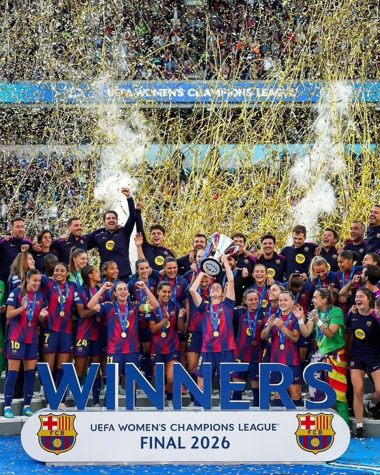 AMIRI congratulates FC Barcelona Women’s (@fcbfemeni) on claiming their fourth UEFA Women’s Champions League title and completing an extraordinary season with four trophies. A group defined by excellence, resilience, and an unrelenting standard of greatness. @amiri @fcbarcelona @fcbfemeni @mikeamiri