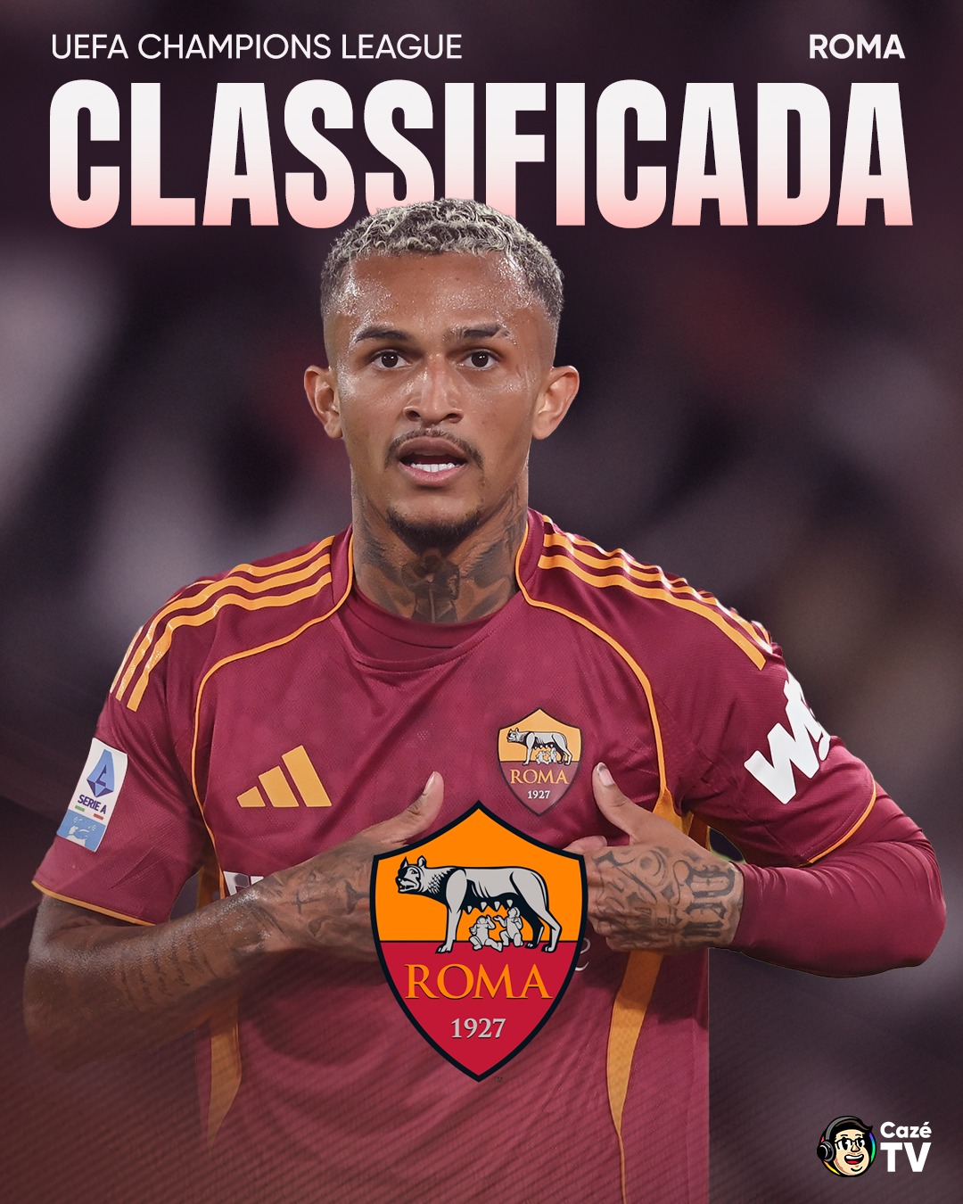 A ROMA ESTÁ CLASSIFICADA PRA CHAMPIONS LEAGUE 26/27! O TIME BATEU O VERONA POR 2X0 E CARIMBOU A VAGA NA BRIGA PELA ORELHUDA!! 👌🏼🏆

#SerieANaCazéTV #Roma #ChampionsLeague #futinter #Roma #cztv11