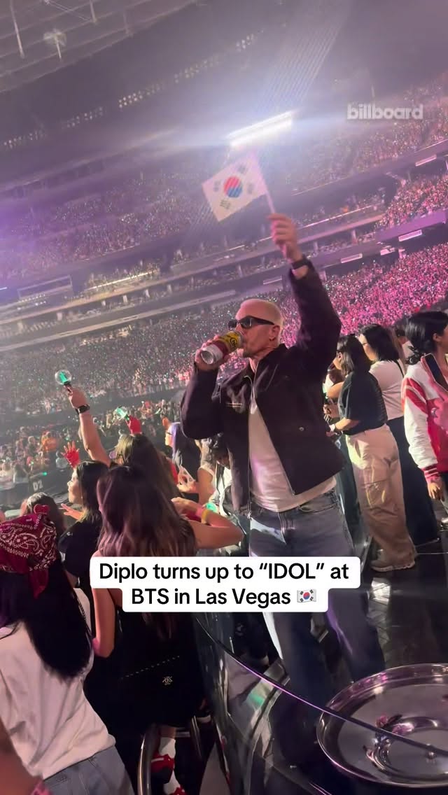 Can’t stop him feelin’ himself 🔥 Diplo attends the second night of BTS’ Arirang tour dates in Las Vegas