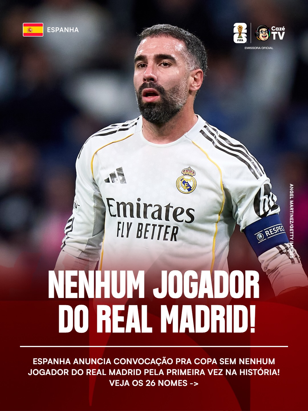 NADA DE REAL MADRID NA CONVOCAÇÃO DA ESPANHA 😬🇪🇸

Com oito nomes do Barcelona e nenhum do Real Madrid, a Espanha anunciou seus convocados pra Copa Do Mundo na manhã dessa segunda-feira (25). Essa será a primeira Copa da história que os espanhóis não terão um único jogador madrilenho.

🚨 𝐒𝐄 𝐓𝐄𝐌 𝐂𝐎𝐏𝐀, 𝐄𝐒𝐐𝐔𝐄𝐂𝐄! É na CazéTV! 🤩📺

#CopaNaCazéTV #CopaDoMundo #CoberturaCazéTV #cztv05
