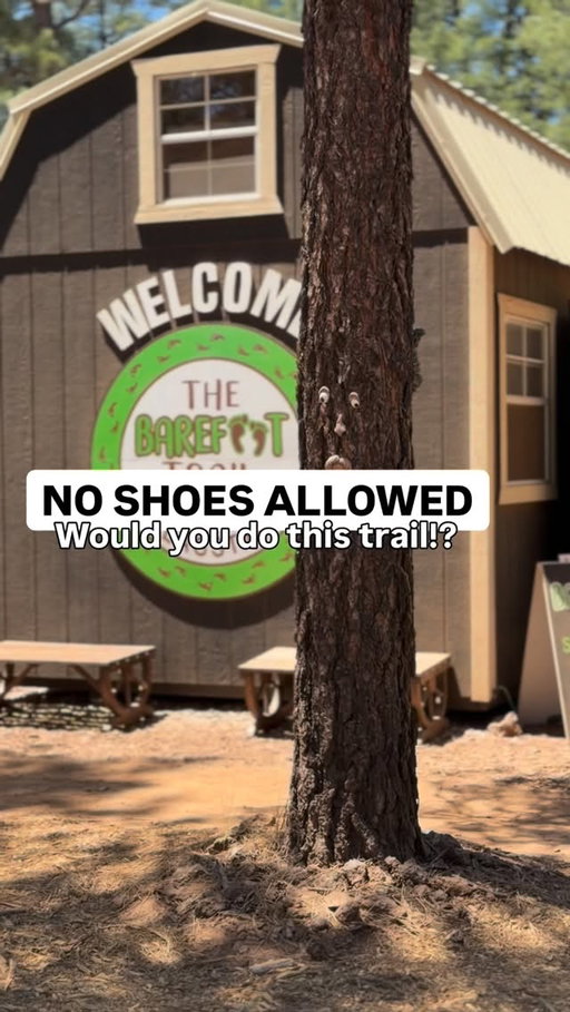 No shoes allowed!
@thebarefoottrail was such a fun time in Flagstaff, Arizona
Few minutes drive from @villagecampresorts and an even shorter drive if you’re dispersed camping in the Coconino National Forest.
The trail winds through ponderosa pines and is so cute! Obstacles and sensory fun throughout! 
We loved this and highly recommend for all ages! 
You’ll leave grounded and refreshed.