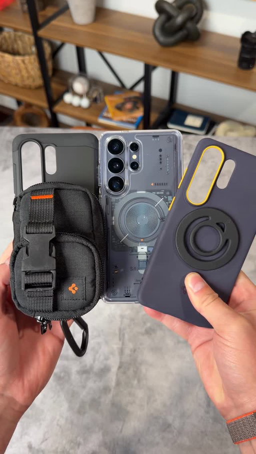 The @spigen MagFit case lineup for the Galaxy S26 Ultra + MagFit accessories! That Snap Zip looks hilarious on the iPhone Air 😂 #spigen #galaxys26ultra #tech #magsafe #cases