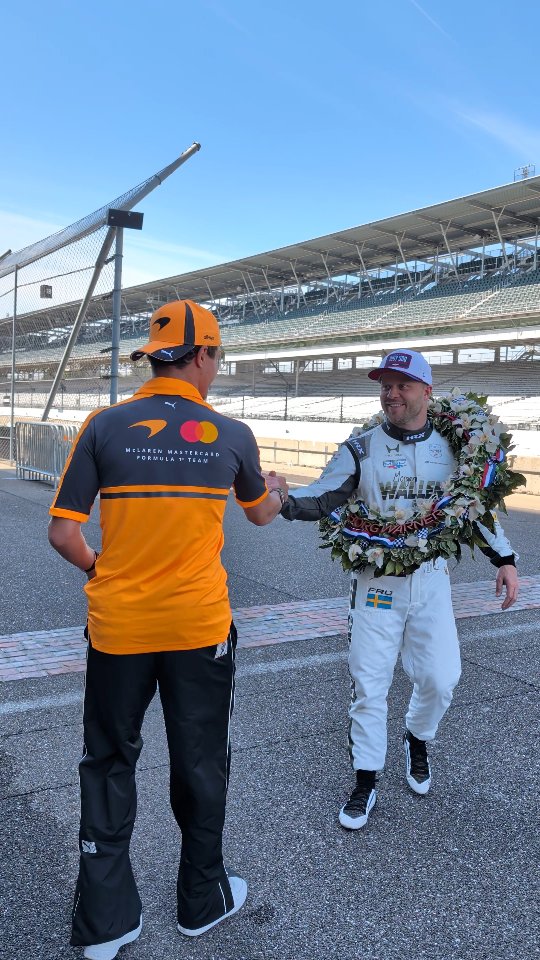 Game knows game 🤝

Congratulations, @frosenqvist on your Indy 500 victory 🏆

#McLarenF1
