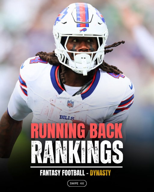 🏈 Dynasty RB rankings are HERE!

These are my FINAL dynasty running back rankings before we officially shift into redraft season. Swipe through to see my full top-48 RBs and let me know who I’m too high or too low on 👇

Which RB are you planting your flag on for 2026?

Redraft rankings officially drop in June 👀
Follow @fantasybuff14 for more dynasty rankings, rookie takes, trade advice, and fantasy football content all offseason.