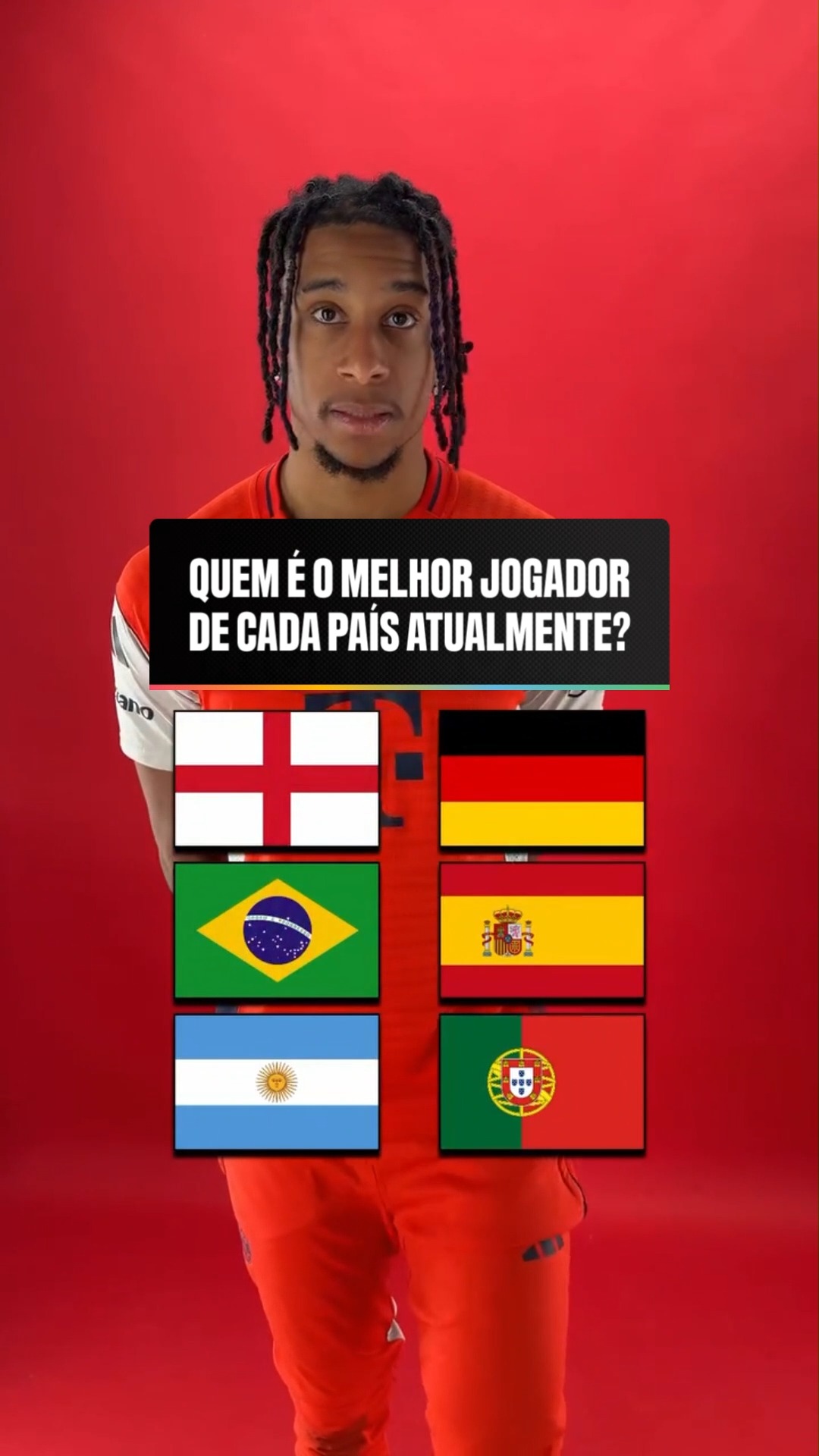 COMO É QUE É, OLISE? 🤬

Perguntado sobre quais são os melhores jogadores de cada país atualmente, Michael Olise disse:

- 🏴󠁧󠁢󠁥󠁮󠁧󠁿Inglaterra: Kane
- 🇩🇪Alemanha: Kimmich
- 🇧🇷Brasil: "NÃO SEI"
- 🇪🇸Espanha: Yamal
- 🇦🇷Argentina: Messi
- 🇵🇹Portugal: Bruno Fernandes

O cara simplesmente disse que NÃO SABIA dizer o melhor jogador do nosso Brasil atualmente, pô... 🤔🤨

🎥 @fcbayernesports

#CoberturaCazéTV #Olise #Bayern #FutBR #cztv04 #Original