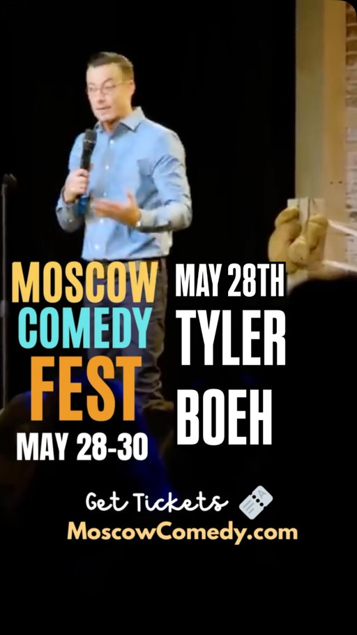🚨 MOSCOW, ID! 🚨 The time is HERE! @moscowcomedyfest begins with @tylerboeh Thursday March 28th! Full Festival Passes & Individual Show Tickets available at MoscowComedy.com!