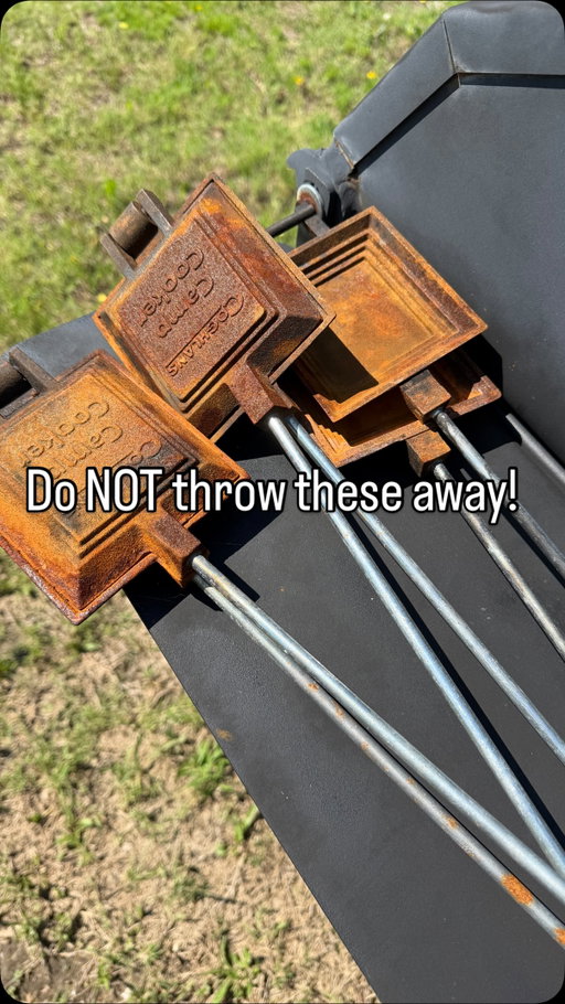 Restore rusty camping cast iron with me. These pie irons got super rusty being left out in rain on accident! Oops. Instead of throwing them away, watch how I restore them! 

My pie irons are from @etrailer_ 

#castironcooking #castiron #cookingoutdoors #cookingoutside #campcooking