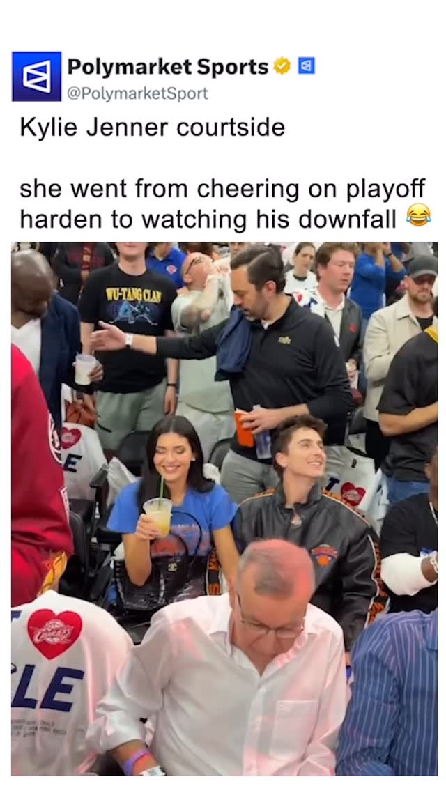 KYLIE JENNER COURT SIDE IN CLEVELAND 

she went from cheering on playoff harden to watching his downfall 🤣🤣🤣