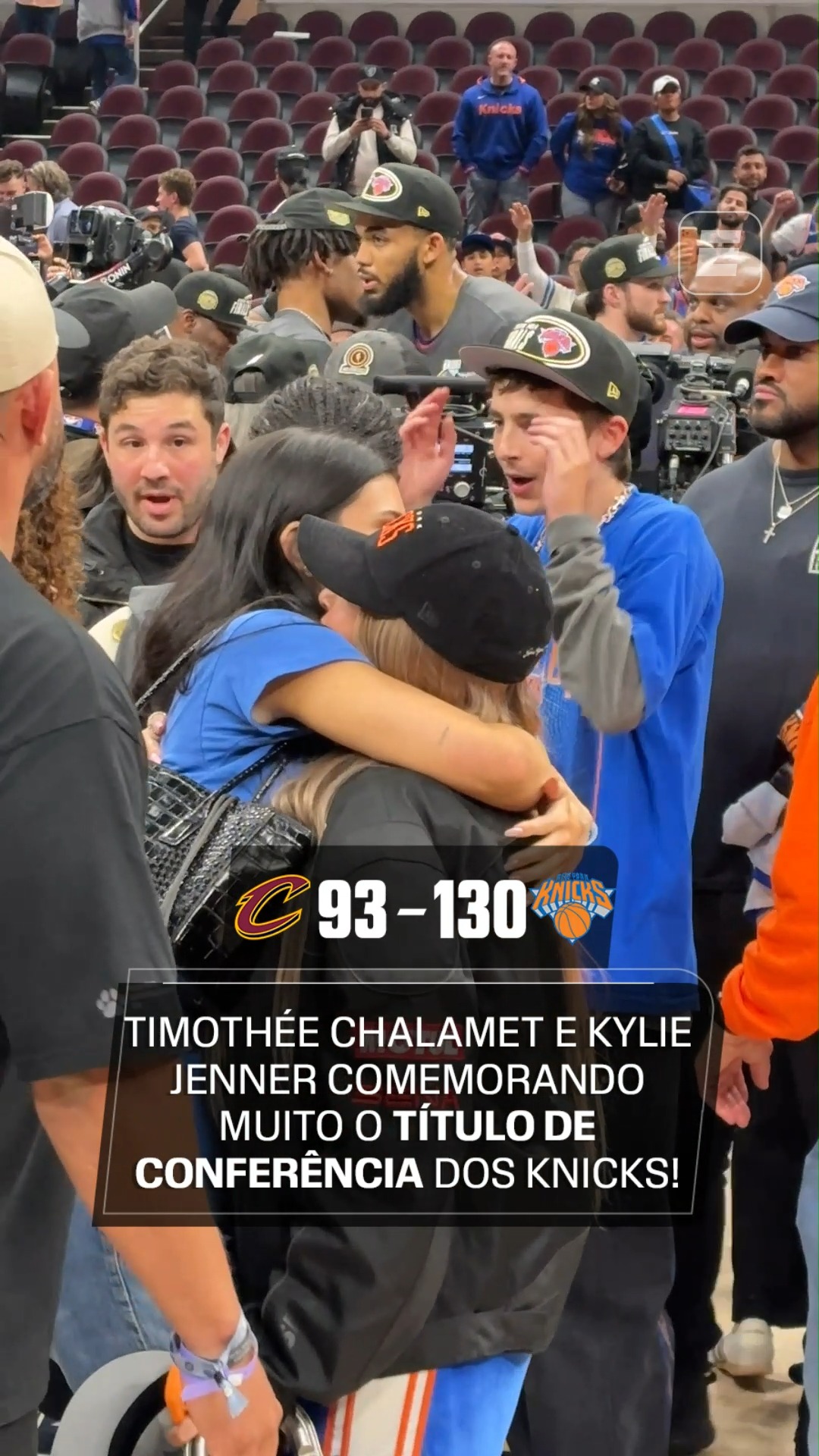 ESTRELAS NA ÁREA! 🤩 Timothée Chalamet e sua namorada Kylie Jenner, torcedores dos Knicks, comemoraram muito o título da Conferência Leste e a classificação às finais da NBA!

👉 Assista ao melhor da NBA pela ESPN no Plano Premium do #DisneyPlus

#NBAnaESPN