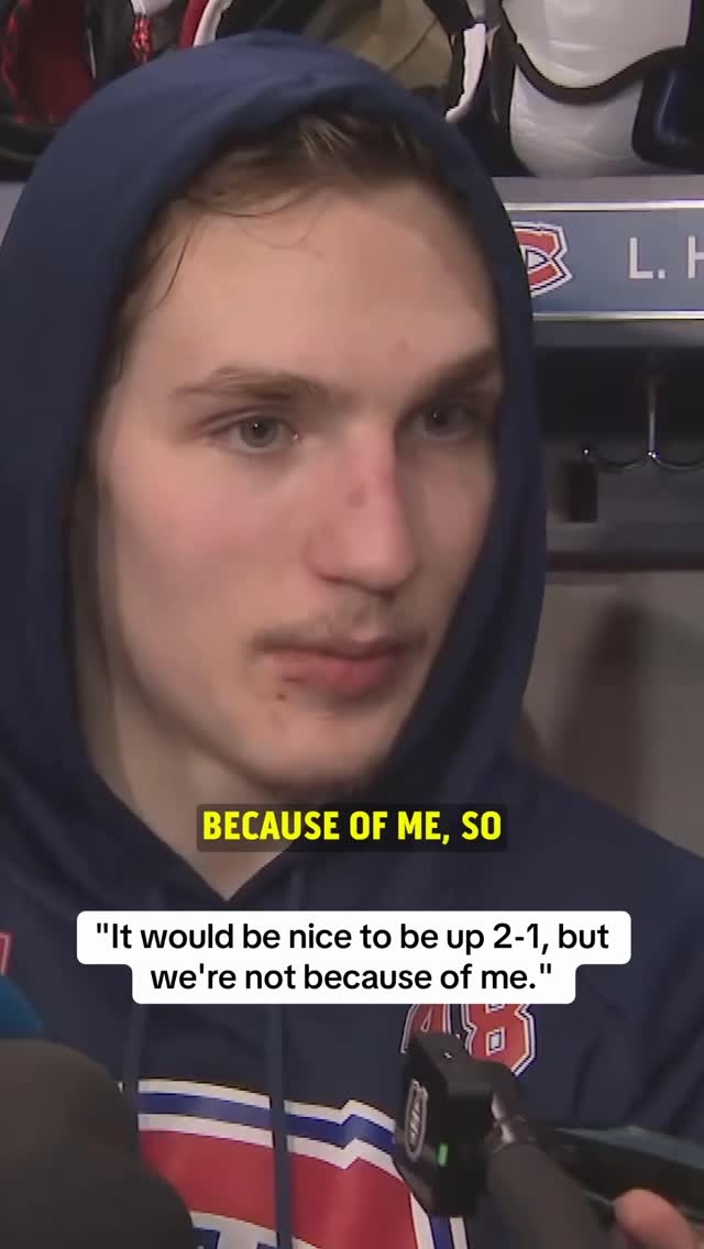 Lane Hutson takes the blame for Montreal not being able win Game 3 of the Eastern Conference Final.