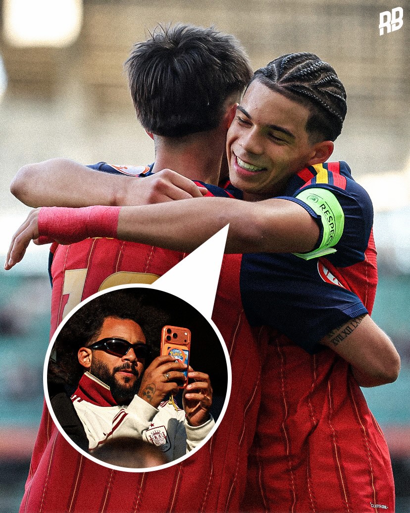 Love to see it… legendary Madrid baller Marcelo was in the stands to watch his son Enzo Alves captain Spain in the UEFA U17 Euros 🤝🏽🇪🇸

The 16-year-old bagged in Spain’s 4-1 win over Estonia and seen as a HUGE talent at Madrid with plans for him to be part of the club’s long-term project 👀

From celebrating Champions League nights as a kid with his dad to creating his own football memories. 🧬
