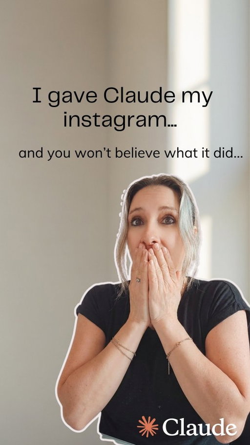 I asked Claude to help me grow my Instagram. 

I did not expect THIS.

It connected to my actual profile, read my last 50 posts, ranked them by engagement, told me exactly what was working and what wasn't — then rebuilt my entire content strategy from scratch.

New bio. ✅
8-week content calendar. ✅
30 reel ideas. ✅
All my existing carousels with hooks and coversamd which order to post them✅
My YouTube channel analysed. ✅

I'm a photographer. Not a marketer.
And I just got a full marketing strategy in one afternoon.

Comment PROMPT 👇 and I'll DM you the exact prompt I used so you can do this for your own business. Feel free to ask me anything questions. 

#smallbusiness #aitools #claudeai #instagramgrowth 
#smallbusinessowner productivityhacks entrepreneurlife 
womeninbusiness mompreneur photographybusiness