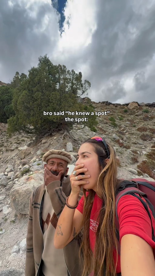 how did bro do?😆🇵🇰

comment ‘HIKETRIP’ to join the gals hiking trip i’m hosting in Pakistan in September with @trekxpeditions ❤️‍🔥 

11 days of hiking to insane mountain view’s, swimming in alpine lakes, and experiencing the natural beauty this country has to offer🥹🤌⛰️for my fellow hiking gals who want to experience somewhere different 🥾

send this to someone you want to see Pakistan with! 🫶

#pakistan #pakistantravel #travel #hikingpakistan #womenwhohike