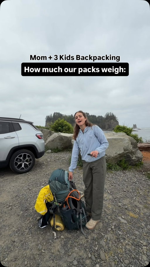 My 3 kids & I went backpacking, and this is what each of us carried: 

(For reference based off my size my pack should only weigh 23 lbs 😅🙈.) 

[ Mom : ]
Tent
3 sleeping bags 
Double sleeping pad
Single sleeping pad
Bear canister & food + utensils 
Water & water filter 
First Aid Kit
Bear spray 
PJs & clean socks
3 rain jackets
Portable charger
Headlamps
TP & trowel
Pee cloth

[ 10 year old : ]
Water & snacks
Sleeping bag
Foam sleep pad
His PJs
Multitool
Rain jacket 

[ 8 yr old : ] 
Water & snacks
The kids down jackets 
Change of socks for kids
PJS for him & little brother

[ 4 yr old : ]
Binoculars 😂
*I thought he would need to help his brother (8yr old has some physical delays) by switching off with that pack, but his brother ended up carrying it thr whole time