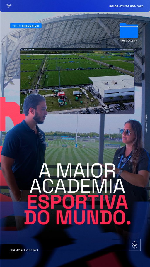 Pais brasileiros: existe um caminho pra que seus filhos, entre 14 e 18 anos, estudem nas melhores escolas dos Estados Unidos enquanto jogam futebol em nível profissional.

A maioria das famílias ainda não conhece esse caminho.

A Bolsa Atleta USA é a representante oficial da IMG Academy na América Latina,  a maior High School esportiva do mundo, com 16 campos oficiais de futebol dentro do campus.

Mantemos parcerias institucionais com dezenas de High Schools de ponta nos Estados Unidos. Pra cada perfil de estudante-atleta, existe uma instituição certa.

Somos a ponte de confiança entre famílias brasileiras, treinadores universitários americanos e atletas de alto nível no Brasil.

⚽ Programa masculino: compete na MLS NEXT, principal liga de desenvolvimento da Major League Soccer

⚽ Programa feminino: compete na Girls Academy League, uma das mais relevantes do país

A escola certa não é a mais famosa.

É a que mais combina com seu filho

📚 Acadêmico: nos últimos 2 anos, 17 estudantes-atletas da IMG foram aceitos em universidades da Ivy League,  Harvard, Princeton, Yale, entre outras

📝 Preencha o formulário no link da bio.

A partir da avaliação pelo Método SAFE, identificamos a instituição ideal pro seu filho ou sua filha:

🎯 Singularidade — o que é indispensável pra família

📚 Acadêmico — inglês, base educacional e objetivos futuros

⚽ Esportivo — ambiente, treinador e cultura competitiva

💼 Financeiro — investimento coerente com o plano da família

Pra famílias que escolhem com clareza e visão de longo prazo.