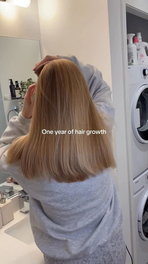 One year of hair growth 🥰 #hairgrowth #hairgrowthjourney #hairtransformation #hairbeforeandafter #haircare